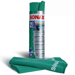 Набір серветок для скла, дзеркал, пластика з мікрофібри SONAX Microfibre Cloth Plus 40х40 см 2 шт. (416541)