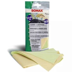 Двошарова серветка з мікрофібри та синтетичної замші для скла SONAX Scheiben&Fenstertuch 35х40 см (416700)