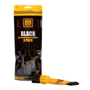 Набір хімостійких пензлів із жорсткою щетиною Work Stuff Detailing Brush Black 3 Pack (WS101)