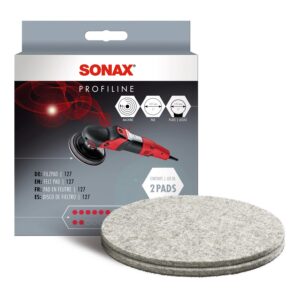 Полірувальний круг для скла, повстяний SONAX Filzpad Білий, 2шт, 125мм (493300)