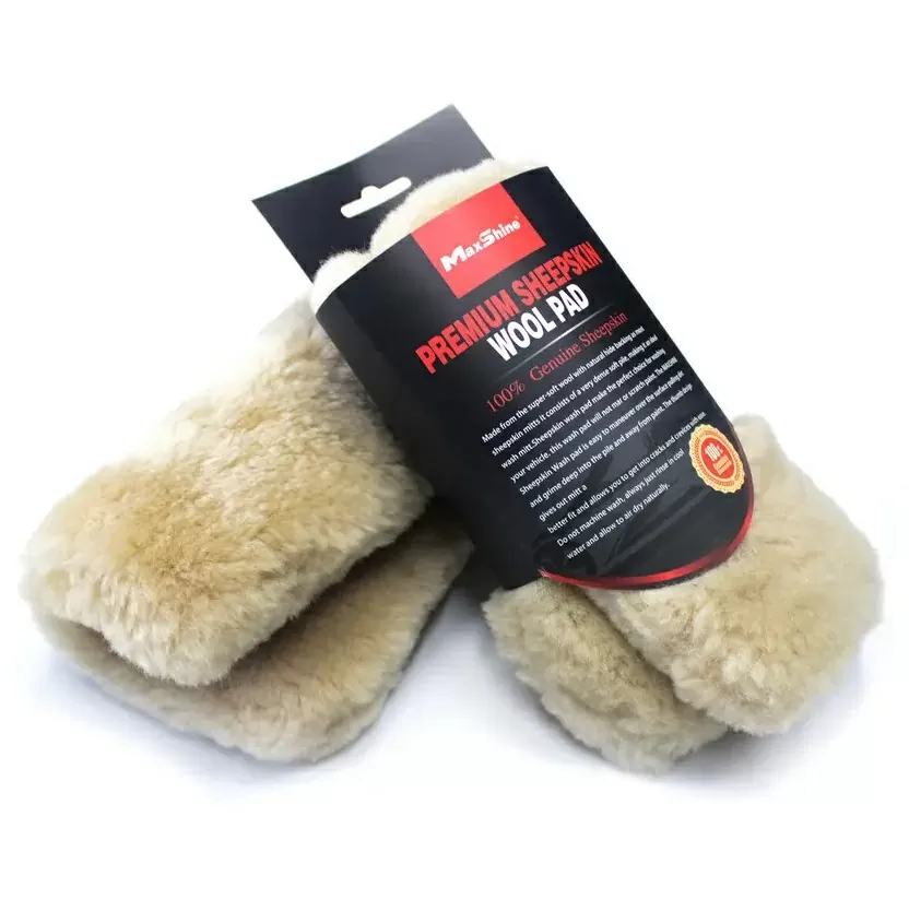 Преміум губка із вовни MaxShine Lambswool Wash Pad Premium Plus 25х25 см.