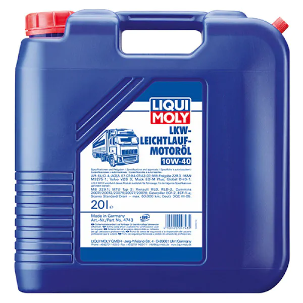 Напівсинтетична моторна олива Liqui Moly LKW Leichtlauf-Motoroil SAE 10W-40 Basic, 20л.