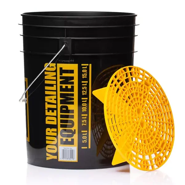 Відро для детейлінгу з брудоуловлювачем Work Stuff Detailing Bucket Black RINSE 20л