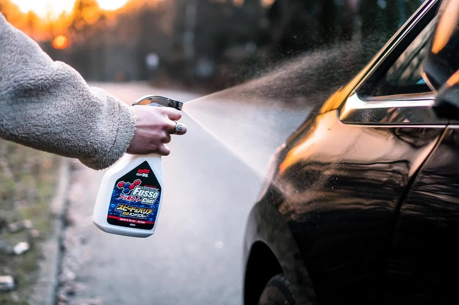 Спрей для надання блиску та гідрофобних властивостей SOFT99 Fusso Coat Speed & Barrier Hand Spray 400мл