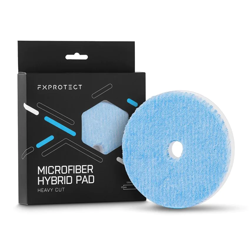 Гібридний сильноріжучий полирувальний круг FX Protect Microfiber Hybrid Pad Heavy Cut 160мм