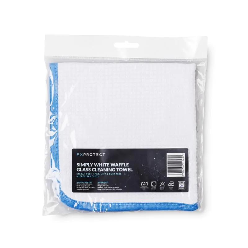 Мікрофібра для скляних поверхонь FX Protect Simply White Waffle Glass Towel 40×40см