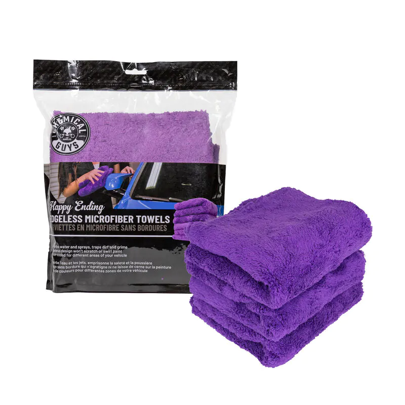 Рушник мікрофібра Chemical Guys Happy Ending Edgeless Microfiber Towels Purple 40x40см, 1шт (MIC348)