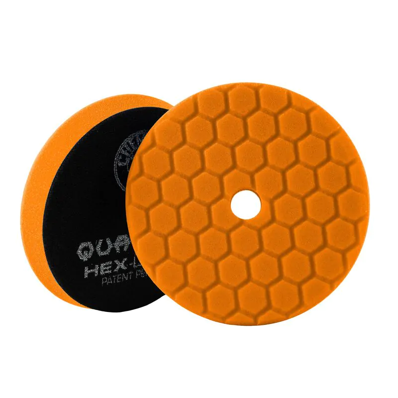 Полірувальний круг з отвором середньої жорсткості ріжучій Chemical Guys Orange Hex-Logic Quantum Medium-Heavy Cutting Pad 125мм (BUFX_112HEX5)