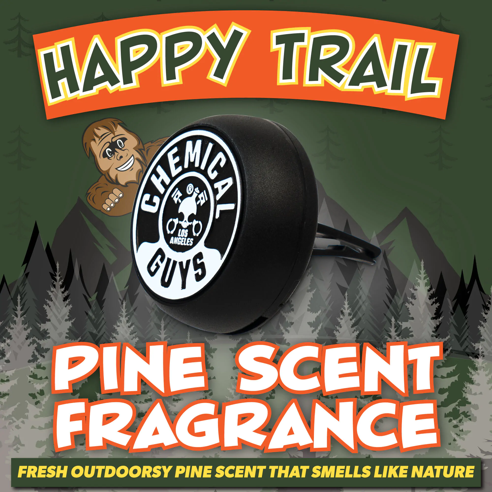 Ароматизатор на решітку кондиціонера Chemical Guys Happy Trail Outdoorsy Pine Scent Vent Clip Air Freshener (AIR403)