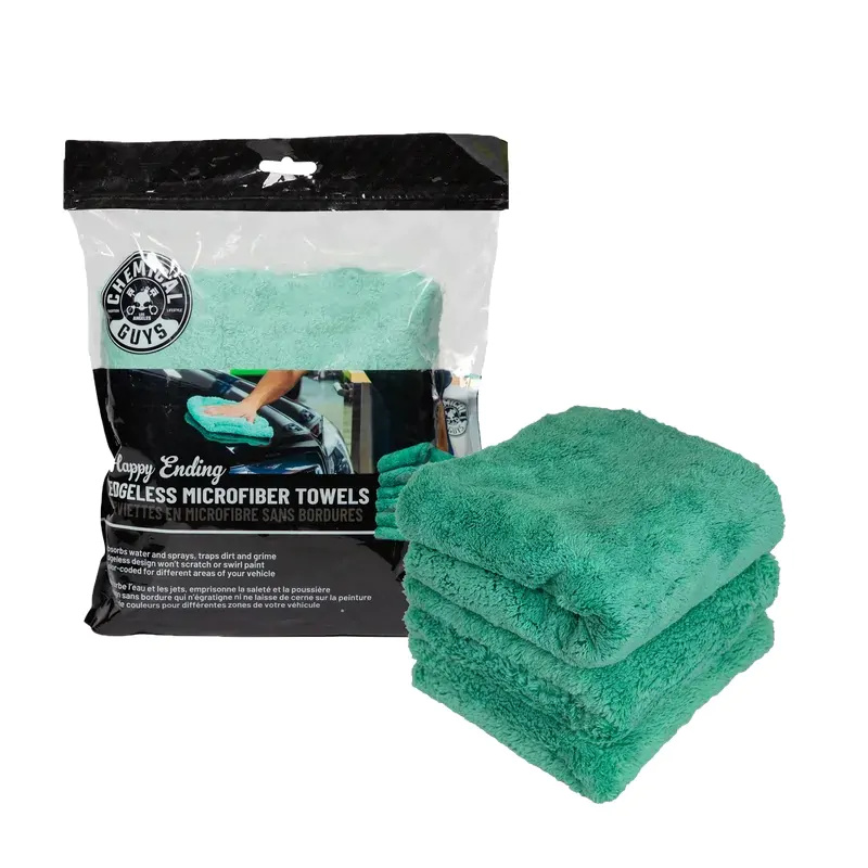 Рушник мікрофібровий Chemical Guys Happy Ending Edgeless Microfiber Towels Green 40x40см, 1шт (MIC346)