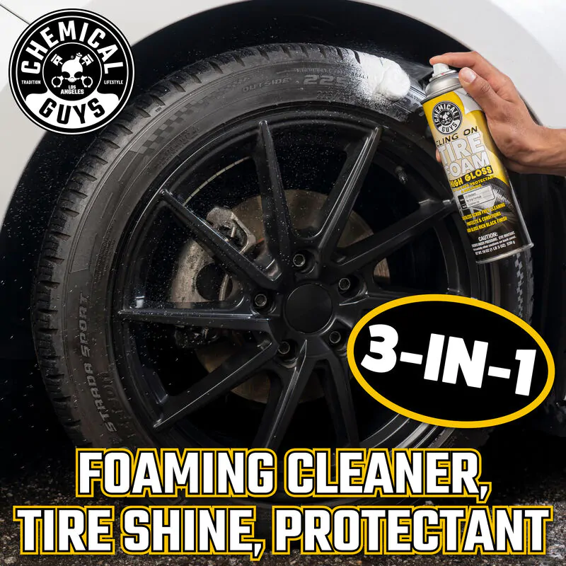 Очищуюча піна для шин 3 в 1 Chemical Guys Сling on Tire Foam High Gloss 3 in 1 Cleaner, Protectant & Dressing 539мл (TVDSPRAY103)