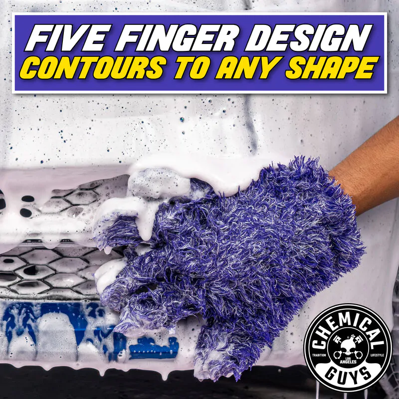 Руквичка п'ять пальців Chemical Guys Furry Five Finger Stranger Helpful Handy Detailing Mitt (MIC511)