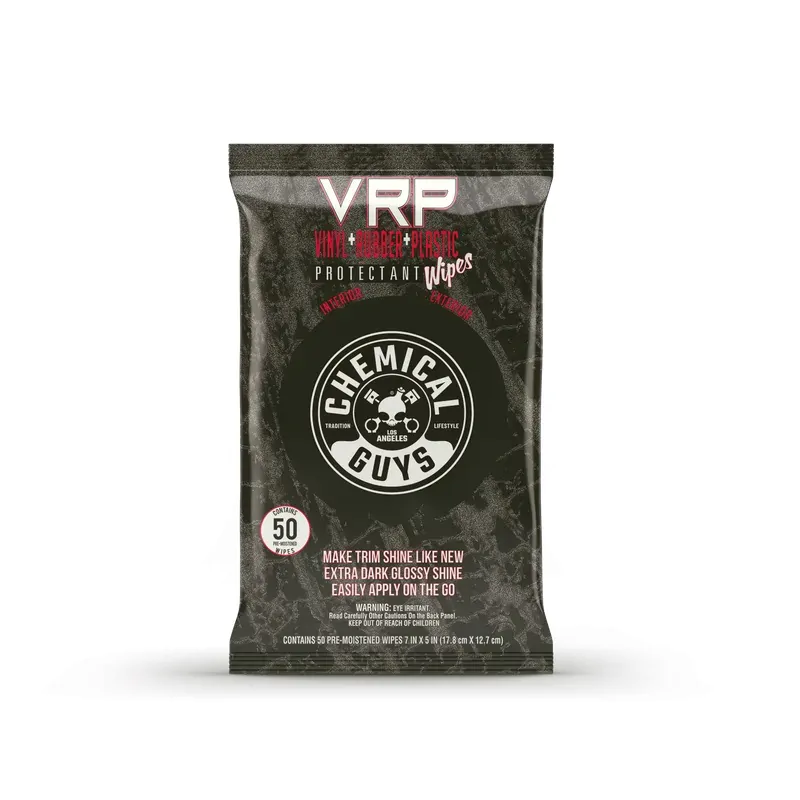 Серветки-поліроль Chemical Guys VRP Protectant Car Wipes for Vinyl, Rubber and Plastic 50шт (PMW_TVD107_50)