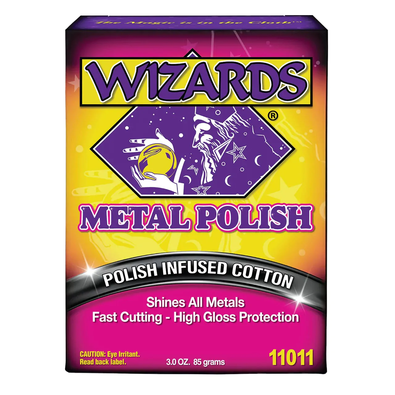 Вата для очищення хрому, металу, алюмінію Wizards Metal Polish 85г