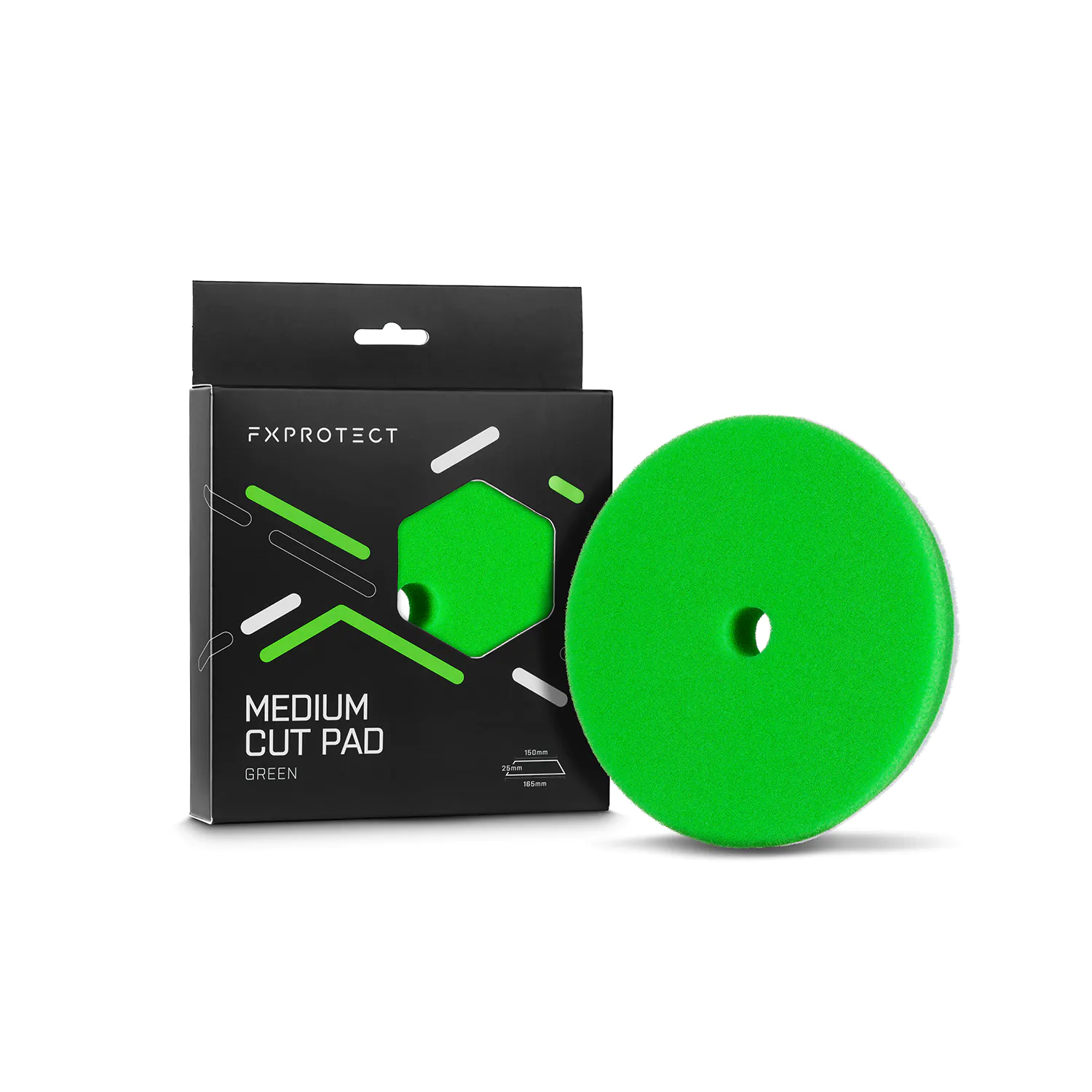 Полірувальний круг середньої жорсткості FX PROTECT Medium Cut Pad Green 150/165 (FX-0010)