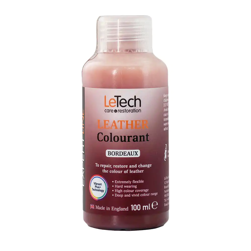 Фарба поліуретанова на водній основі для шкіри LeTech Leather Colourant Expert Line Bordeaux 200мл