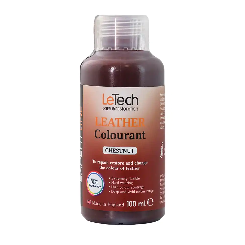 Фарба поліуретанова на водній основі для шкіри LeTech Leather Colourant Expert Line Chestnut 200мл