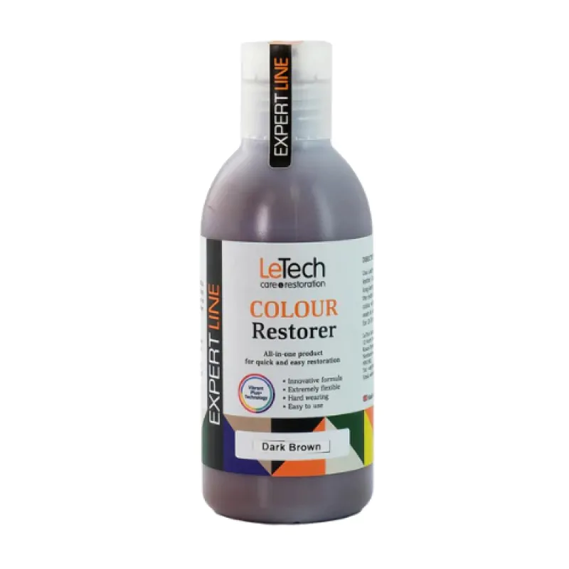 Засіб для відновлення кольору шкіри авто LeTech Leather Colour Restorer Brown (Коричневий) 100мл