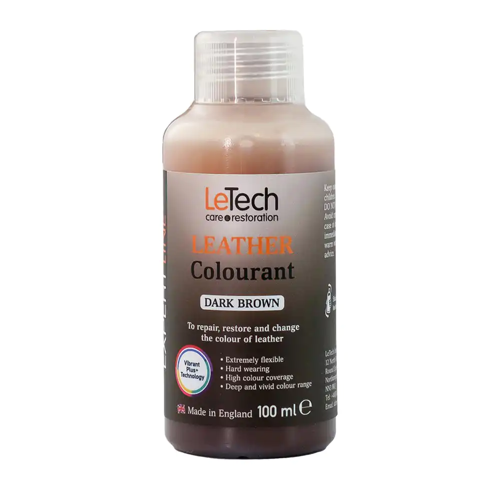 Фарба поліуретанова на водній основі для шкіри LeTech Leather Colourant Expert Line Dark Brown 200мл