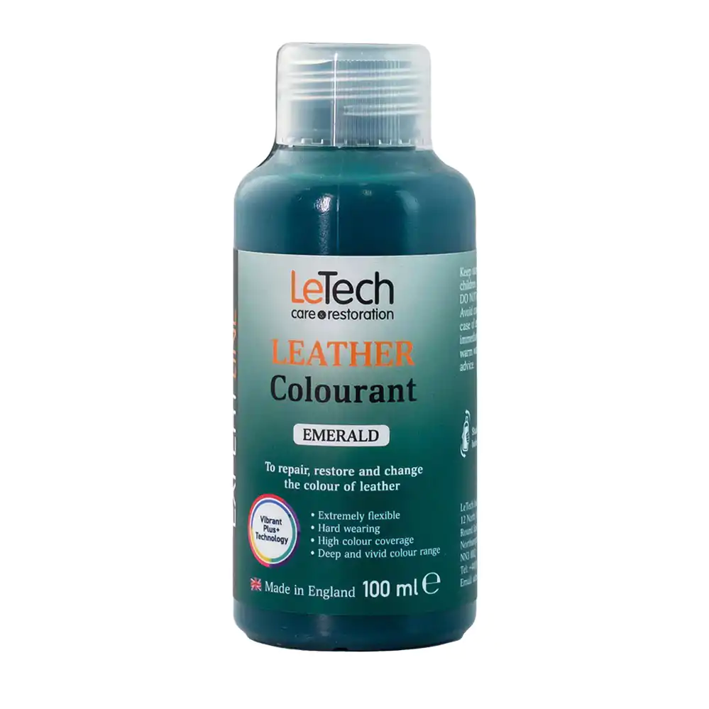 Фарба поліуретанова на водній основі для шкіри LeTech Leather Colourant Expert Line Emerald 200мл