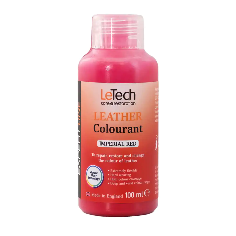 Фарба поліуретанова на водній основі для шкіри LeTech Leather Colourant Expert Line Imperial Red 200мл