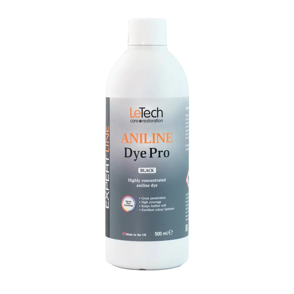 Фарба анілінова для шкіри LeTech Aniline Dye Pro Expert Black 500мл