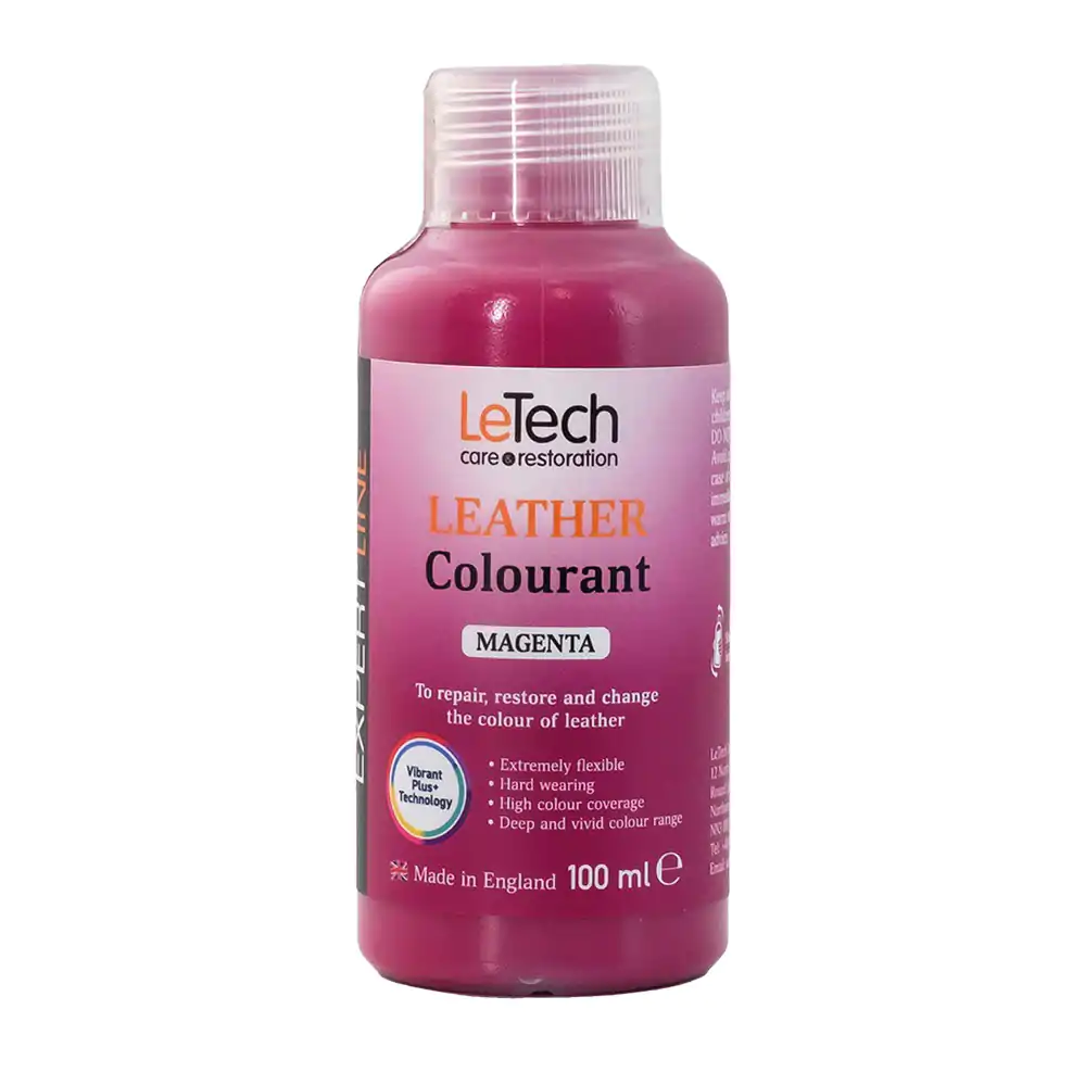 Фарба поліуретанова на водній основі для шкіри LeTech Leather Colourant Expert Line Magenta 200мл