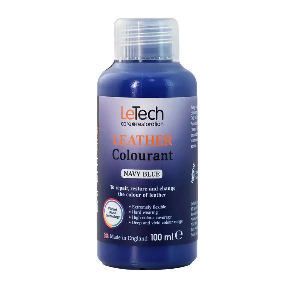 Фарба поліуретанова на водній основі для шкіри LeTech Leather Colourant Expert Line Navy Blue 200мл