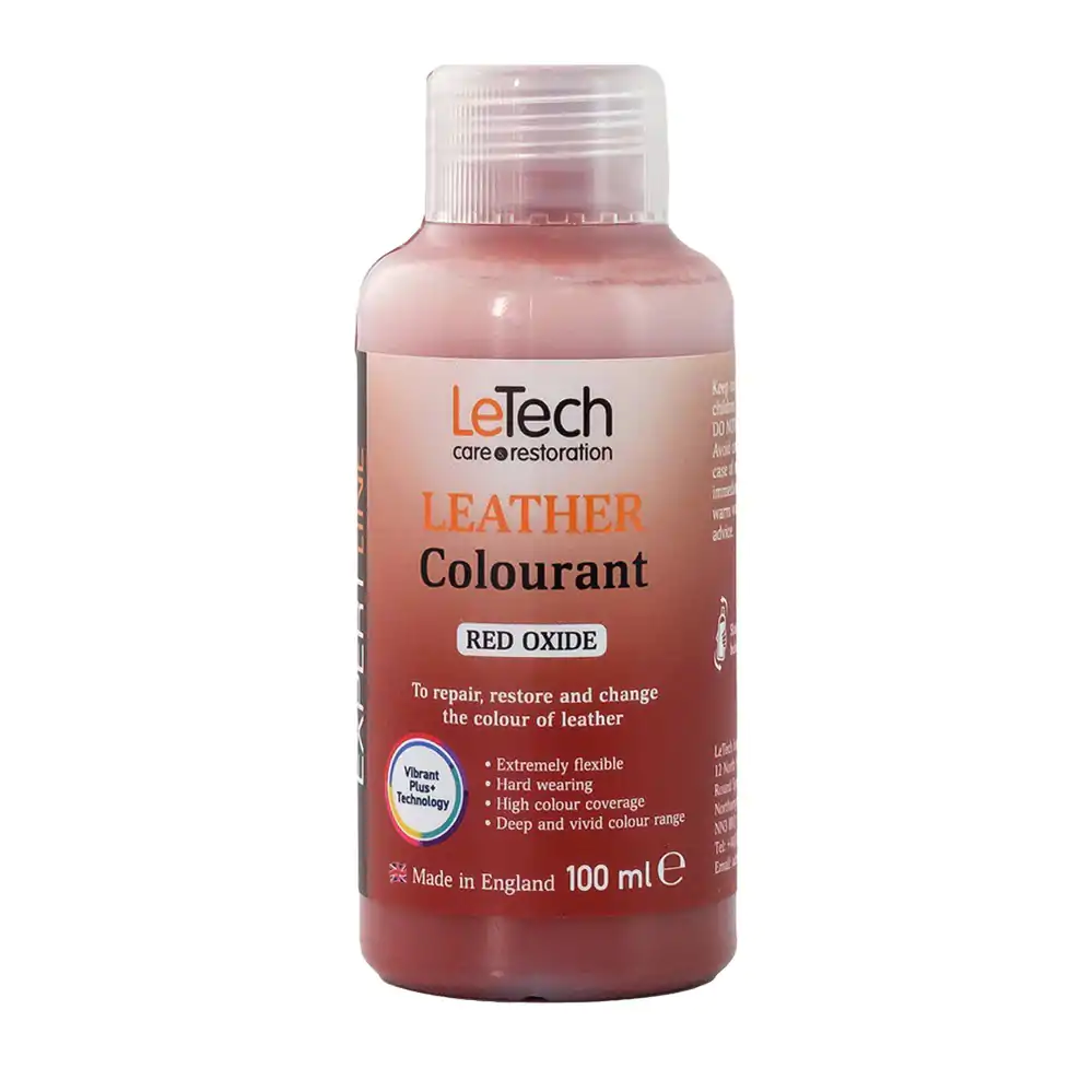 Фарба поліуретанова на водній основі для шкіри LeTech Leather Colourant Expert Line Red Oxide 200мл