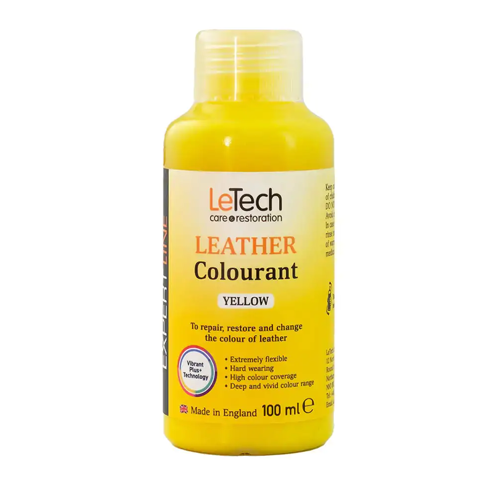 Фарба поліуретанова на водній основі для шкіри LeTech Leather Colourant Expert Line Yellow 200мл