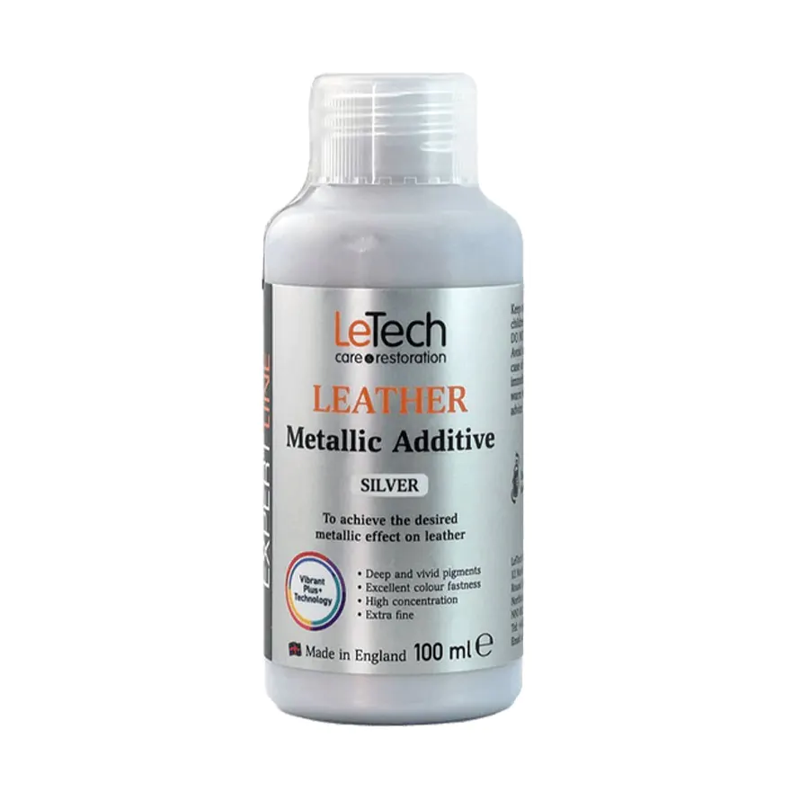 Фарба для шкіри авто LeTech Leather Metallic Additive Silver (Срібло) 100мл