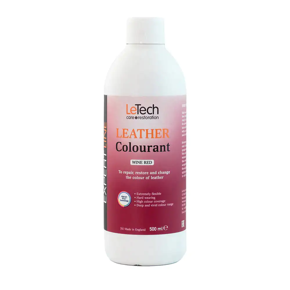Фарба поліуретанова на водній основі для шкіри LeTech Leather Colourant Expert Line Wine Red 500мл