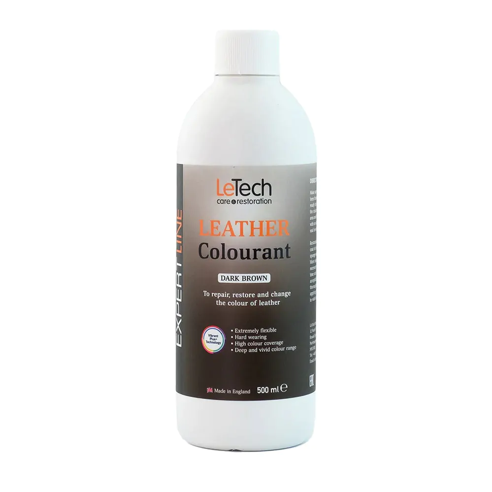Фарба поліуретанова на водній основі для шкіри LeTech Leather Colourant Expert Line Dark Brown 500мл
