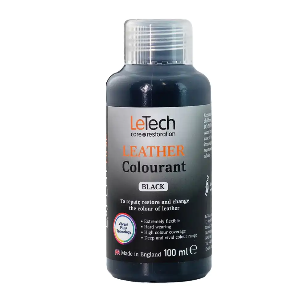 Фарба поліуретанова на водній основі для шкіри LeTech Leather Colourant Expert Line Black 200мл