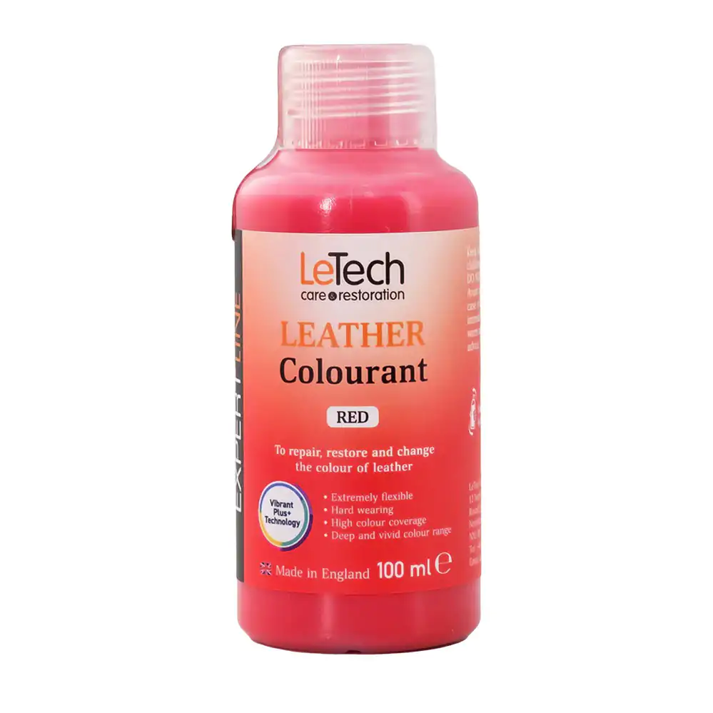 Фарба поліуретанова на водній основі для шкіри LeTech Leather Colourant Expert Line Red 200мл