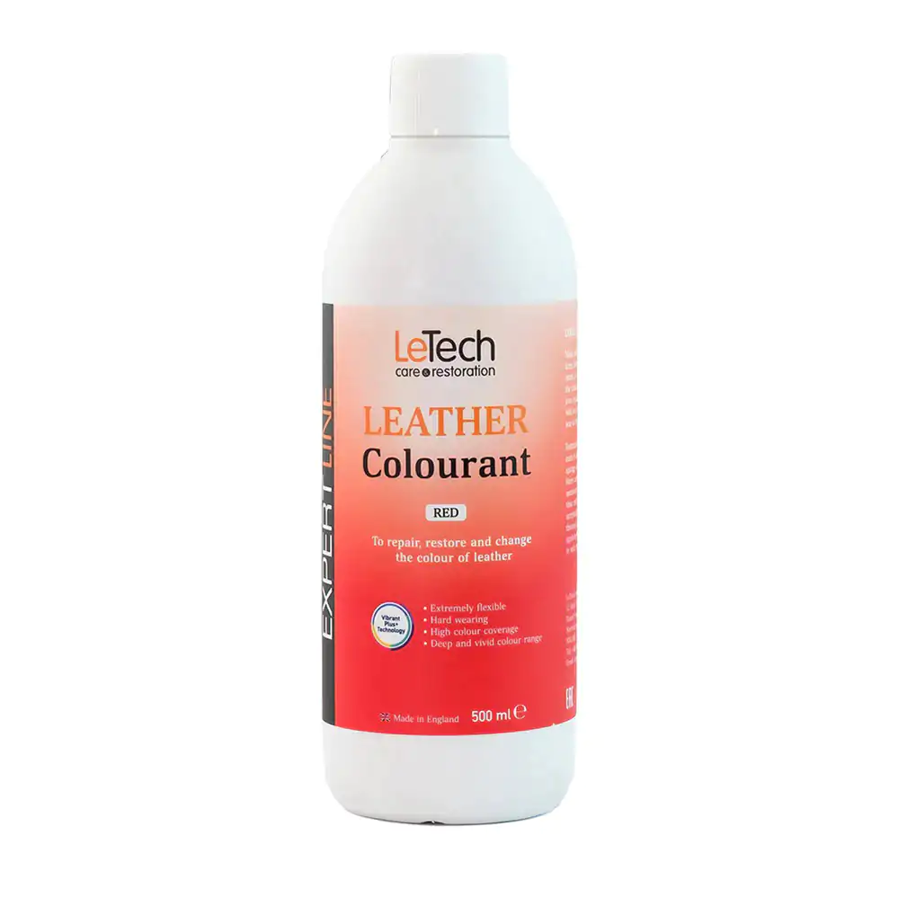 Фарба поліуретанова на водній основі для шкіри LeTech Leather Colourant Expert Line Red 500мл