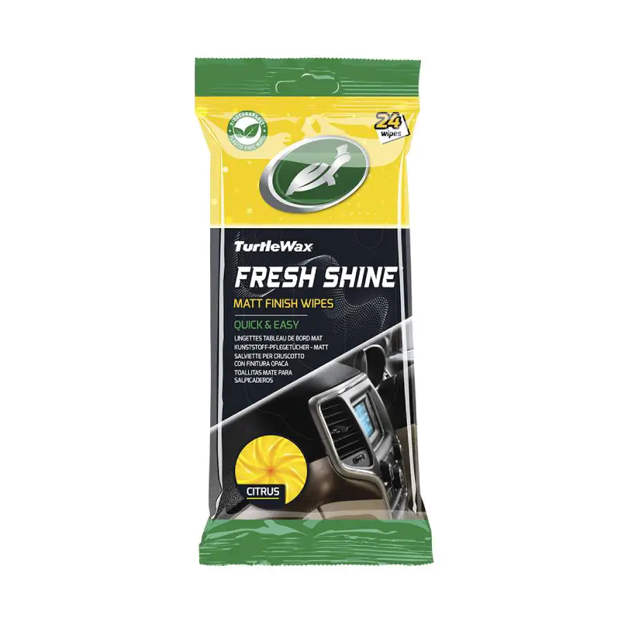 Серветки-поліроль для салону матові Turtle Wax Fresh Shine Citrus Matt Finish Wipes 24шт (54096)