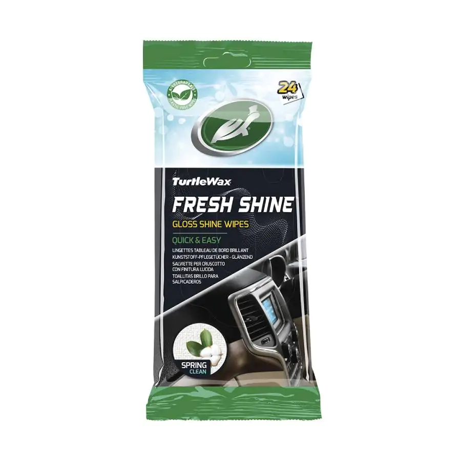 Серветки-поліроль для салону глянцеві Turtle Wax Fresh Shine Spring Gloss Wipes 24шт (54095)