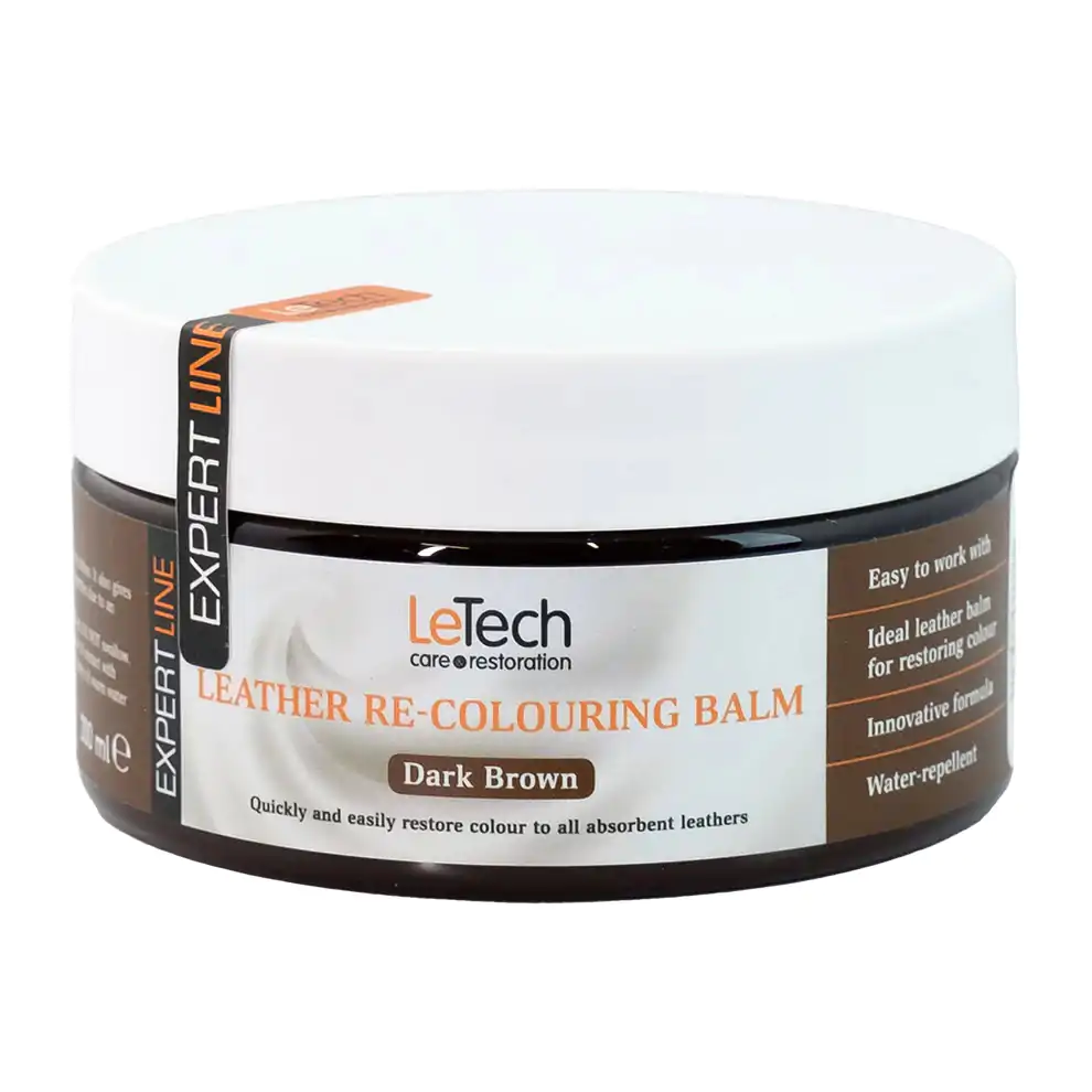 Бальзам для відновлення кольору темно-коричневої шкіри авто LeTech Leather Re-Colouring Balm Dark Brown 200мл