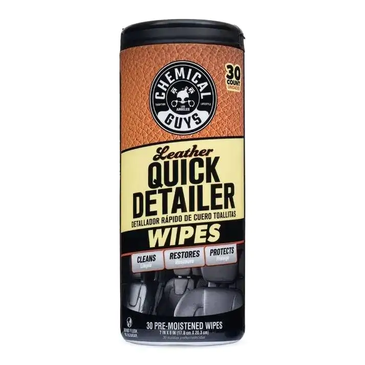 Серветки для догляду за шкірою в тубусі Chemical Guys Leather Quick Detailer 30шт (PMW_CSPI216_30)