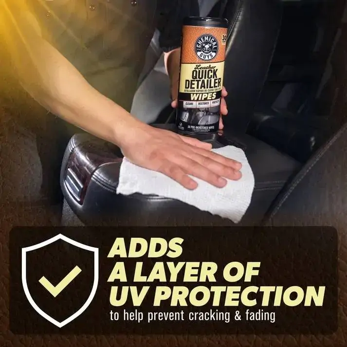 Серветки для догляду за шкірою в тубусі Chemical Guys Leather Quick Detailer 30шт (PMW_CSPI216_30)