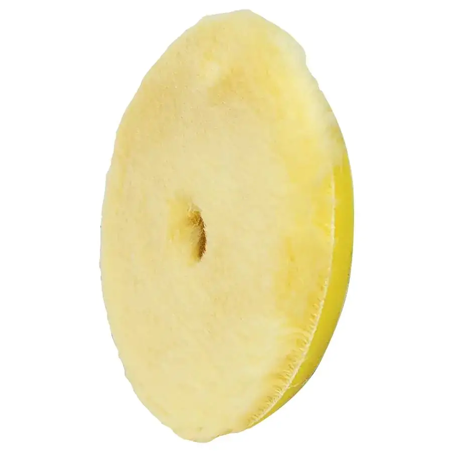 Полірувальний хутряний круг, ріжучий на підкладці Buff and Shine URO Wool Yellow One Step Polishing Pad 150мм (6KFWY)