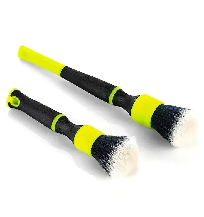 Набір пензлів з синтетичного ворсу Detail Factory TriGrip Ultra-Soft (Лайм/Чорний) (DEF-1075)