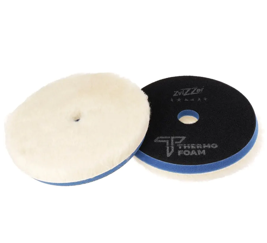 Полірувальний хутряний круг середньої жорсткі ZviZZer Thermo Wool Pad Blue for Rotary Ø150 mm