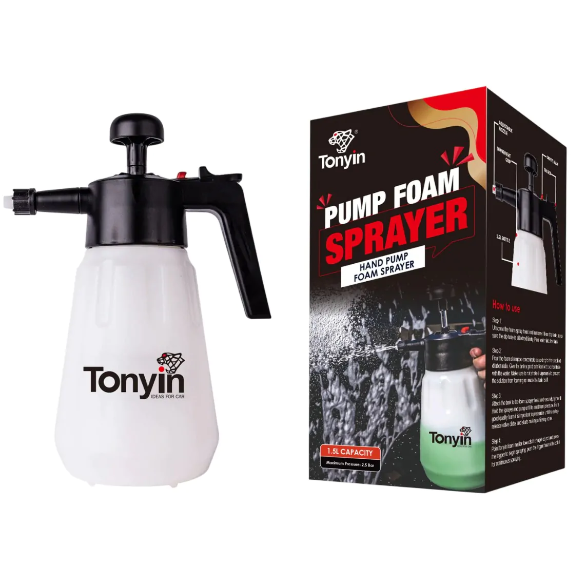 Пінний помповий розпилювач Tonyin Pump Foam Sprayer 1,5л (TT02E-tn)