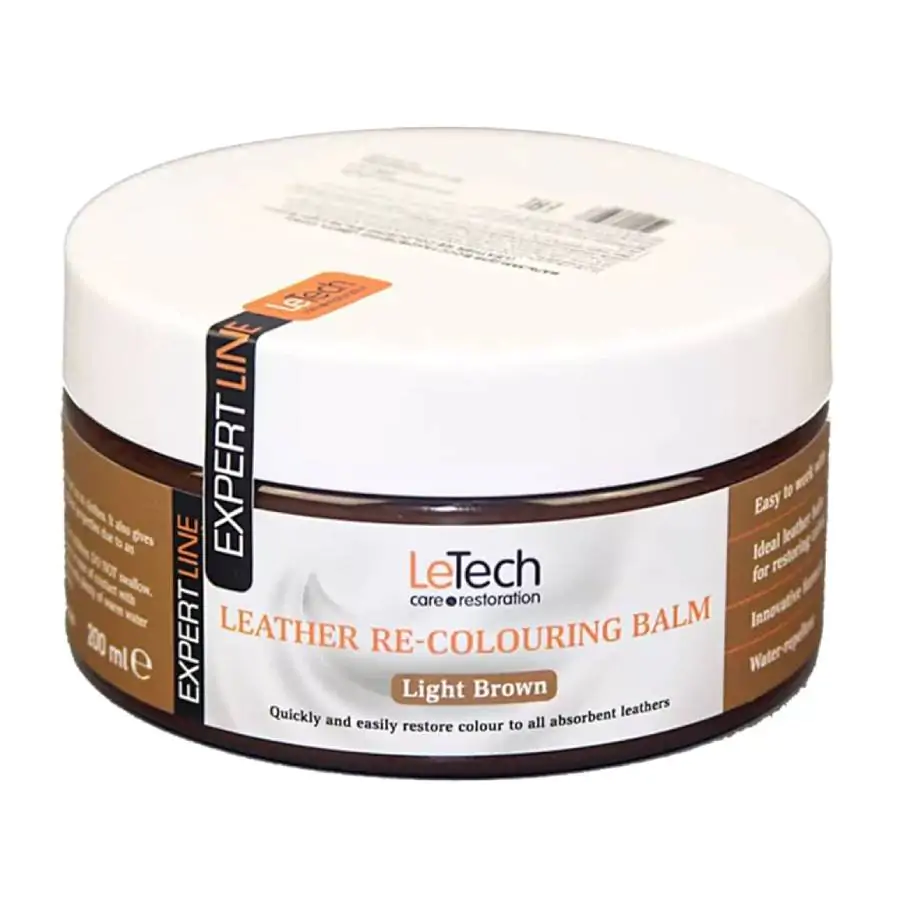 Бальзам для відновлення кольору світло-коричневої шкіри авто LeTech Leather Re-Colouring Balm Light Brown 200мл