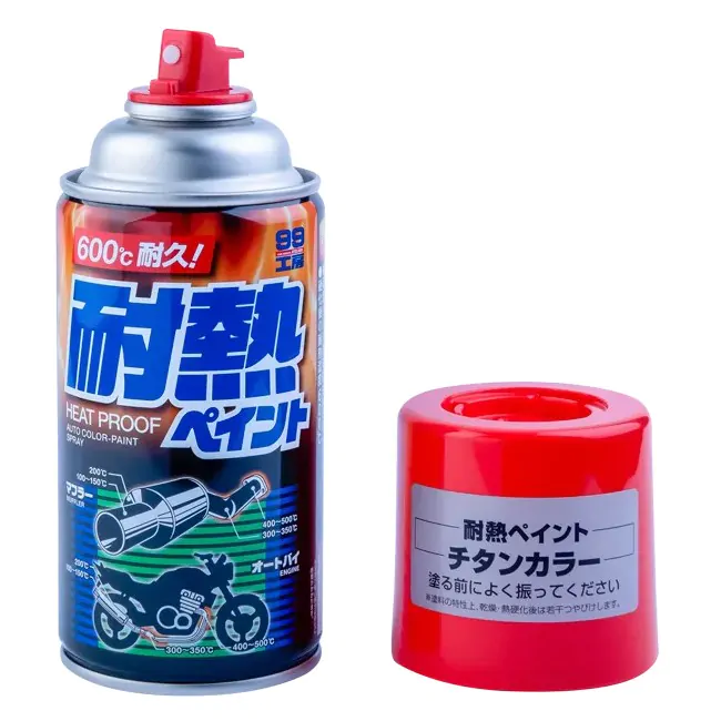 Термостійка фарба темно-сріблястого кольору SOFT99 Heatproof Paint Titanium 600 °C, 300мл (08027)