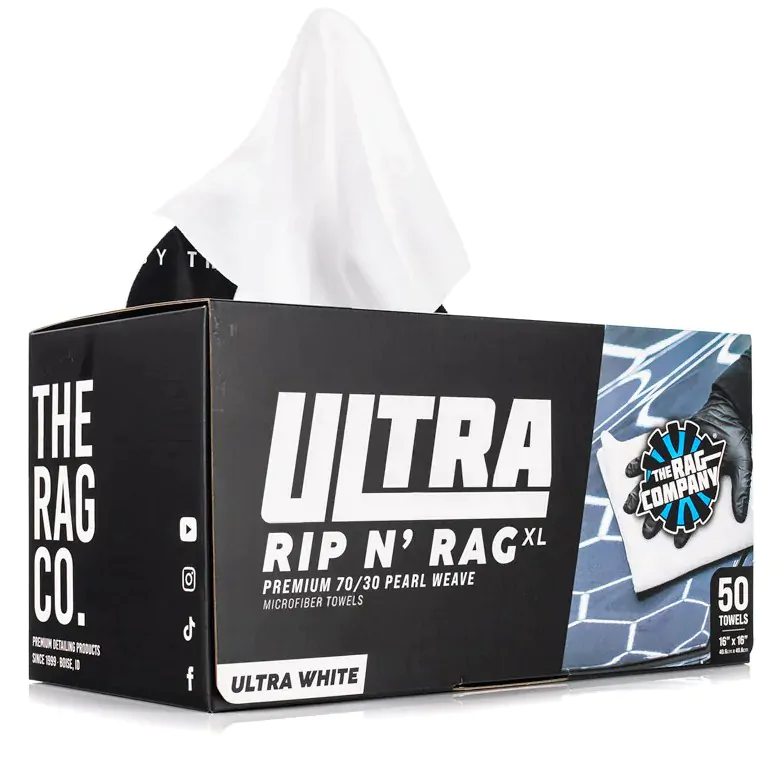 Набір мікрофібрових рушників в рулоні The Rag Company Rip N Rag Ultra XL RC білий 40х40см