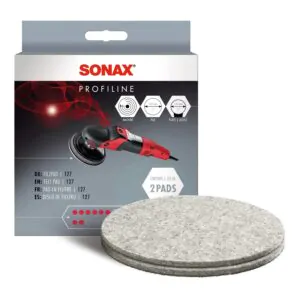 Полірувальний круг для скла, повстяний SONAX Filzpad Білий, 2шт, 127мм (493300)